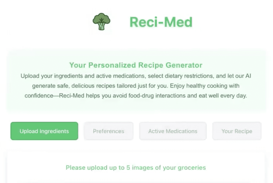 ReciMed — AI-Powered Medical Recipe Generator Screenshot